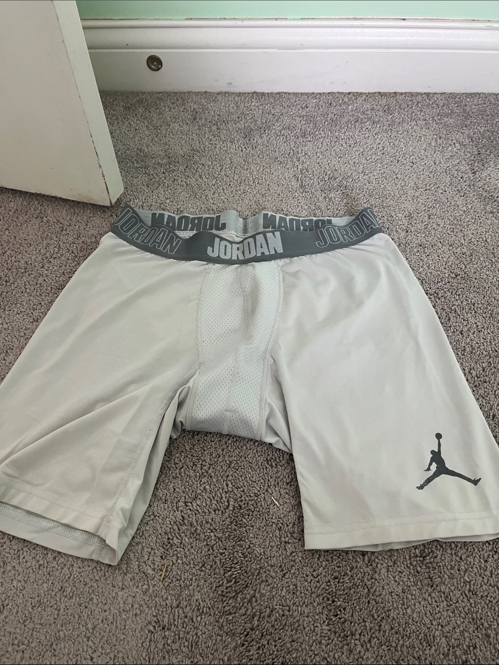 Jordan Men’s Compression Boxer Briefs - Light Gray with Dark Gray Waistband